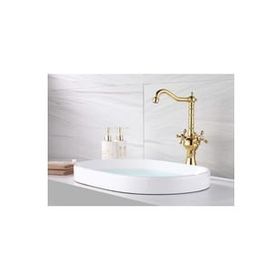 Hesaplı Çarşım Pirinç Gold Rustik Çanak Lavabo Bataryası