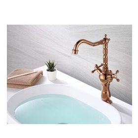 Hesaplı Çarşım Pirinç Rustik Rose Gold Çanak Lavabo Bataryası