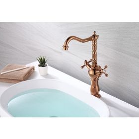 Hesaplı Çarşım Pirinç Rustik Rose Gold Çanak Lavabo Bataryası