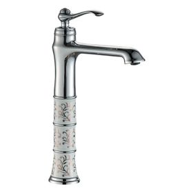 Hesaplı Çarşım Seramik İşlemeli Çanak Krom Lavabo Bataryası
