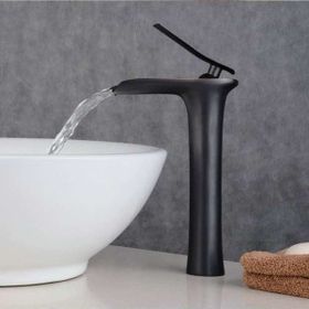 Hesaplı Çarşım Siyah Çanak Şelale Lavabo Bataryası