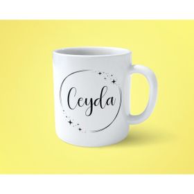 Hesaplısı Burada Ceyda Yıldızlı Çerçeveli Isimli Baskılı Kupa Bardak