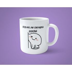 Hesaplısı Burada Dobarlan Bırakma Kendini Baskılı Beyaz Kupa Bardak