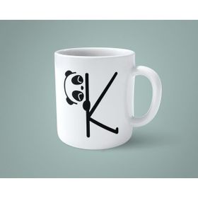 Hesaplısı Burada K Harfi Panda Alfabe Baskılı Kupa Bardak