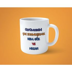 Hesaplısı Burada Kem Göz ve Nazar Espirili Baskılı Kupa Bardak