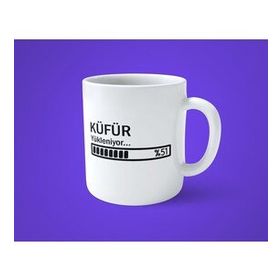 Hesaplısı Burada Küfür Yükleniyor Baskılı Kupa Bardak