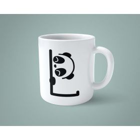 Hesaplısı Burada L Harfi Panda Alfabe Baskılı Kupa Bardak