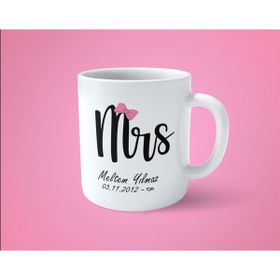 Hesaplısı Burada Mr & Mrs Sevgililer Gününe Özel 2'li Isimli Tarihli Kupa Bardak