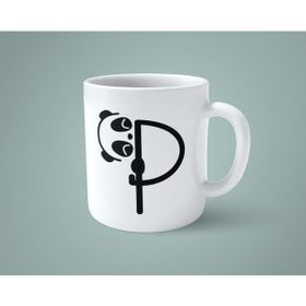 Hesaplısı Burada P Harfi Panda Alfabe Baskılı Kupa
