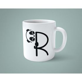 Hesaplısı Burada R Harfi Panda Alfabe Baskılı Kupa