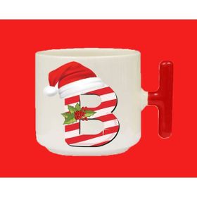 Hesaplısı Burada Yeni Yıla Özel B Harfli İsimli Basılı T Kulplu Latte Beyaz Kupa