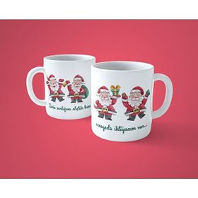 Hesaplısı Burada Yeni Yıla Özel Basılı Beyaz Kupa Bardak