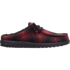 Hey Dude Wally Slip Cozy Plaid Kırmızı Siyah Erkek Günlük Ayakkabı