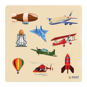 Hi-Q Toys Aletler Hava Taşıtları Ahşap Tutmalı Puzzle