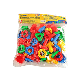 Hi-Q Toys Geometrik Cıvata Somun Şeklinde 54 Parça Lego Seti