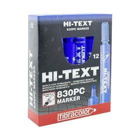 Hi-Text 830-PC Kesik Uçlu 12'li Mavi Permanent Koli Kalemi