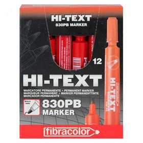 Hi-Text Yuvarlak Uçlu Kırmızı 830pbk 12'li Markör Kalem