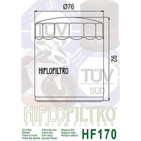 Hiflo HF170C Premium Krom TUV Onaylı Motosiklet Yağ Filtresi