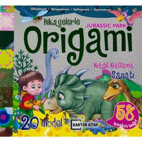 Hikayelerle Origami Kağıt Katlama Sanatı Jurassic Park - Karton Kitap