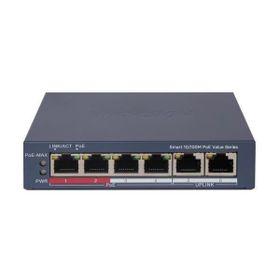 Hikvision DS-3E1106P-EI/M 4 Port 10-100 Gbit PoE 2 Port Uplink Metal 30 W PoE Switch