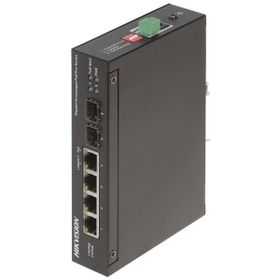 Hikvision DS-3T0506HP-E-HS 4 Port Gigabit 2-SFP 60 W PoE Yönetilemez Endüstriyel Switch