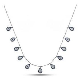 HİLALSHOP 925 Ayar Gümüş Damla Nazarlı Şans Kadın Gümüş Kolye