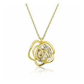 HİLALSHOP ​925 Ayar Gümüş Gold Gül Kadın Gümüş Kolye