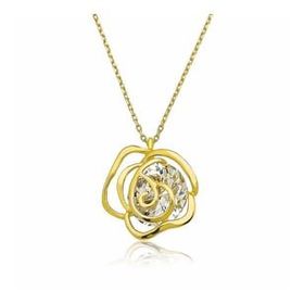 HİLALSHOP ​925 Ayar Gümüş Gold Gül Kadın Gümüş Kolye