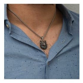 HİLALSHOP ​925 Ayar Gümüş Kurt Kafası Kolye