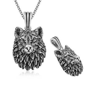 HİLALSHOP ​925 Ayar Gümüş Kurt Kafası Kolye