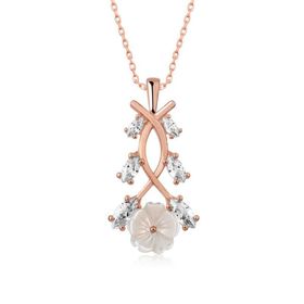 HİLALSHOP 925 Ayar Rose Bahar Çiçeği Gümüş Kolye