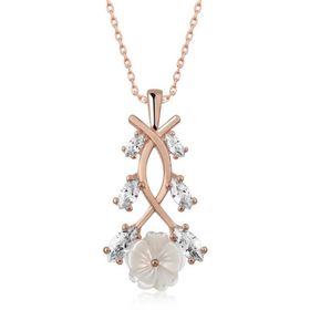 HİLALSHOP 925 Ayar Rose Bahar Çiçeği Gümüş Kolye