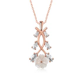 HİLALSHOP 925 Ayar Rose Bahar Çiçeği Gümüş Kolye