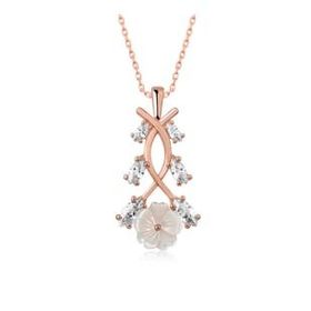 HİLALSHOP 925 Ayar Rose Bahar Çiçeği Gümüş Kolye
