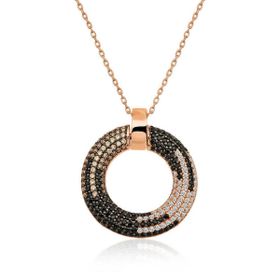 HİLALSHOP 925 Ayar ​Rose Halka Kadın Gümüş Kolye