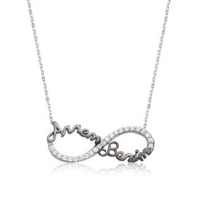 HİLALSHOP 925 Ayar Sonsuzluk Annem Benim Kadın Gümüş Kolye