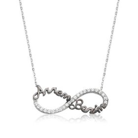 HİLALSHOP 925 Ayar Sonsuzluk Annem Benim Kadın Gümüş Kolye