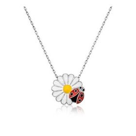 HİLALSHOP ​925 Ayar Uğur Böcekli Papatya Kadın Gümüş Kolye