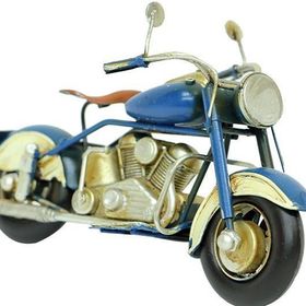 HİLALSHOP Dekoratif Metal Chopper Motosiklet Vintage Hediyelik Çok Renkli Biblo