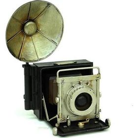 HİLALSHOP Dekoratif Metal Fotoğraf Makinesi Vintage Hediyelik Çok Renkli Biblo