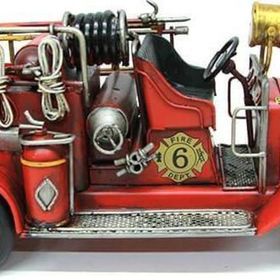 HİLALSHOP Dekoratif Metal İtfaye Arabası Dekoratif Hediyelik Çok Renkli Biblo