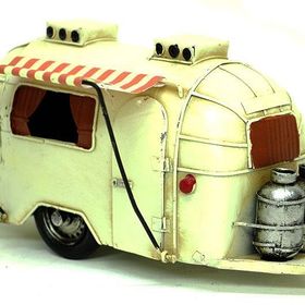 HİLALSHOP Dekoratif Metal Karavan Tenteli Vintage Hediyelik Çok Renkli Biblo