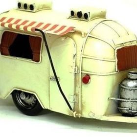 HİLALSHOP Dekoratif Metal Karavan Tenteli Vintage Hediyelik Çok Renkli Biblo