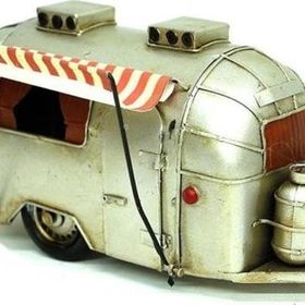 HİLALSHOP Dekoratif Metal Karavan Tenteli Vintage Hediyelik Çok Renkli Biblo