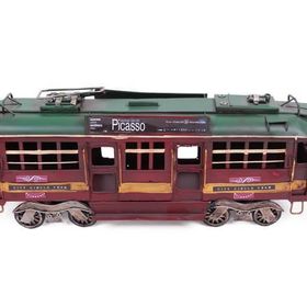 HİLALSHOP Dekoratif Metal Piccaso Treni Vintage Hediyelik Çok Renkli Biblo