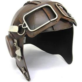 HİLALSHOP Dekoratif Metal Pilot Kaskı Dekoratif Hediyelik Çok Renkli Biblo