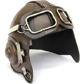 HİLALSHOP Dekoratif Metal Pilot Kaskı Dekoratif Hediyelik Çok Renkli Biblo