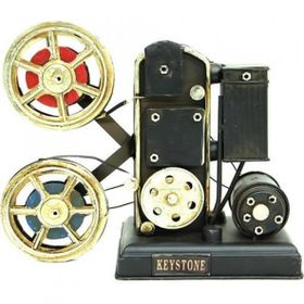 HİLALSHOP Dekoratif Metal Projektör Obje Vintage Hediyelik Çok Renkli Biblo
