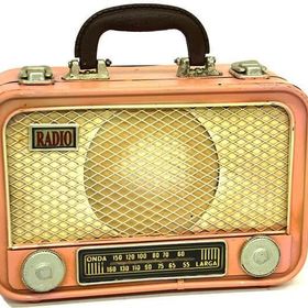 HİLALSHOP Dekoratif Metal Radyo Bavul Vintage Hediyelik Çok Renkli Biblo