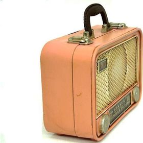 HİLALSHOP Dekoratif Metal Radyo Bavul Vintage Hediyelik Çok Renkli Biblo
